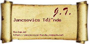 Jancsovics Tünde névjegykártya